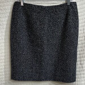 Laundry By Shelli Black Silver Tweed Zip Mini Skirt